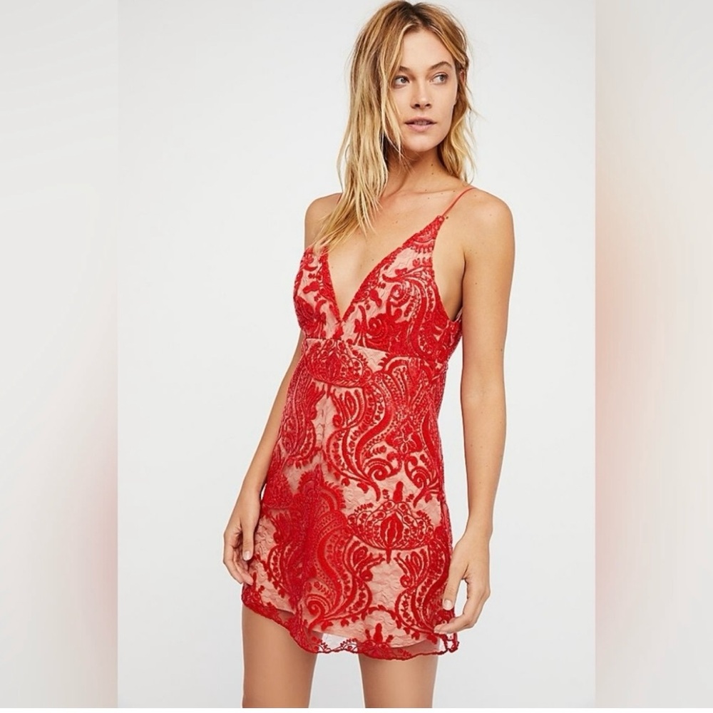 Free People Night Shimmer Mini Sequined Lace Dress